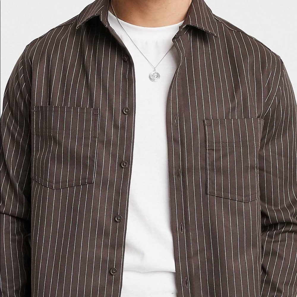 ASOS DESIGN Smart pinstripe overshirt